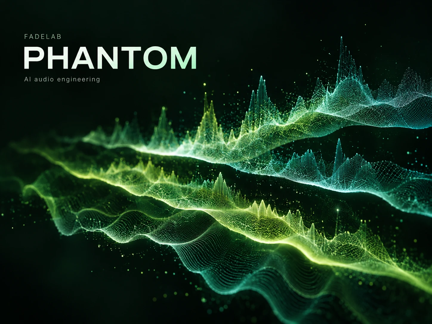 Phantom illustration of separated sound layers in teal and lime